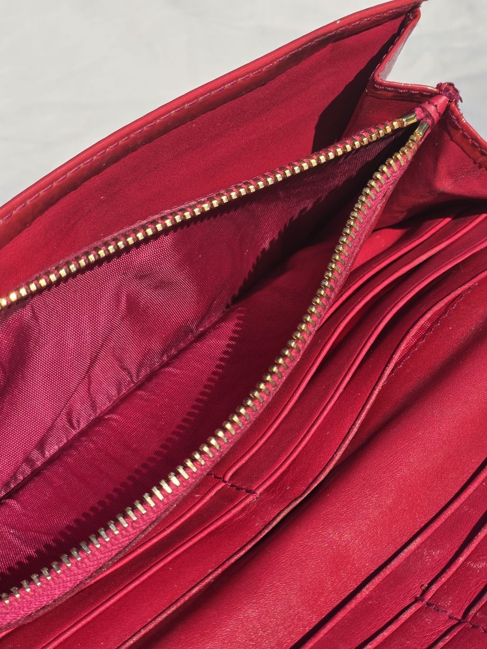 Prada Dark Pink Patent Leather Clutch Wallet - Picture 8 of 12